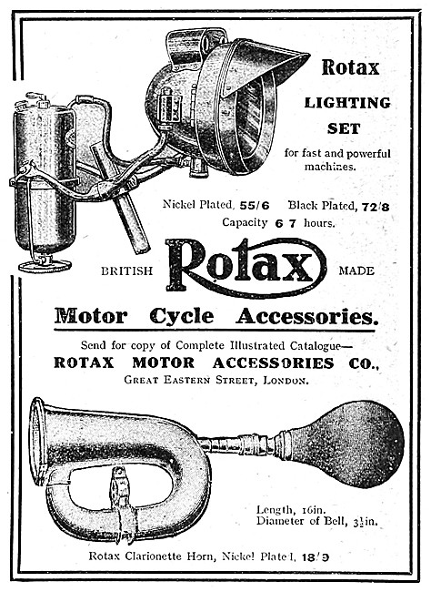 Rotax Motor Cycle Parts & Accessories 1913 Advert                