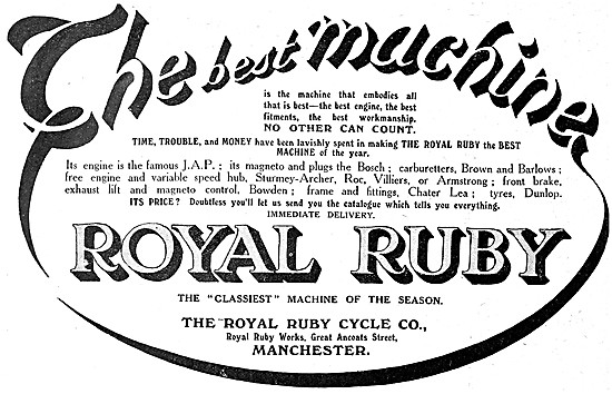 Royal Ruby-JAP  Motor Cycles                                     