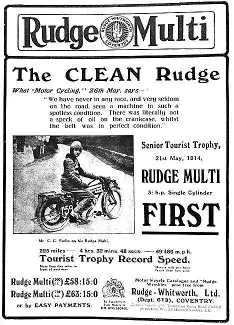 1914 Rudge-Multi 500 cc - 1914 Rudge-Multi 750 cc                