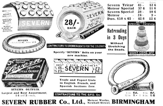 Severn Rubber Products For Motor Cycles - Severn Tyres           