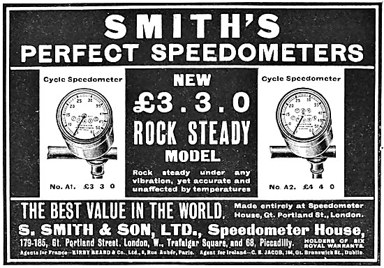 Smiths Instruments - 1914 Smiths Motor Cycle Speedometers        