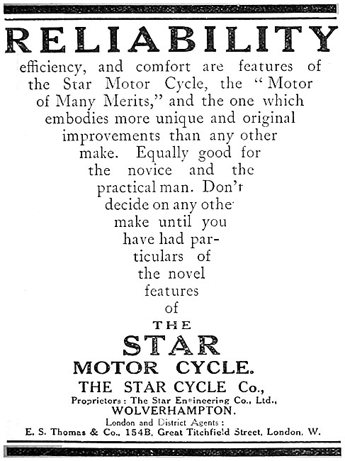 Veteran Star Motor Cycles                                        