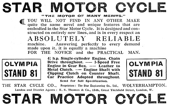1913 Star 4.5 HP Single Cylinder Motor Cycle                     