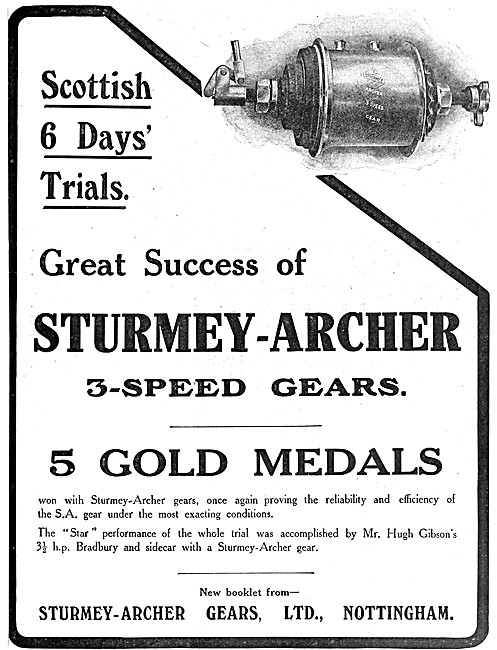 Sturmey-Archer 3-Speed Gears - Sturmey-Archer Motor Cycle Gears  