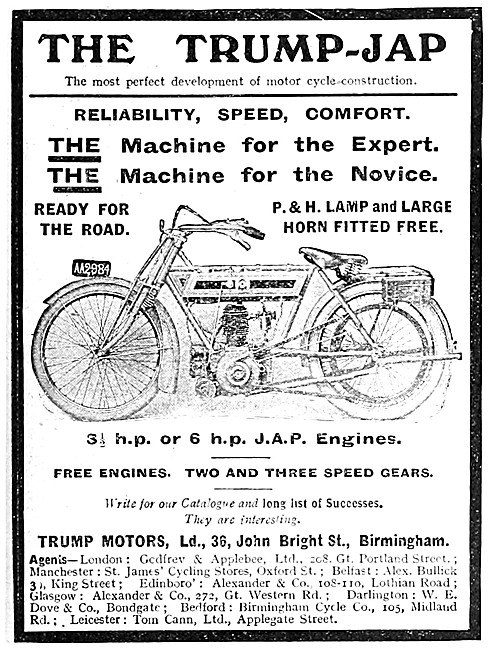 1912 Trump-JAP Motor Cycle                                       