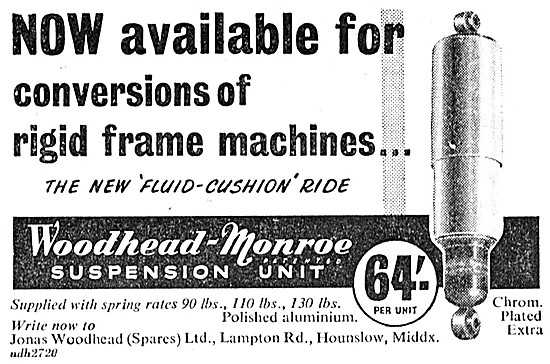 Woodhead-Monroe Motor Cycle Suspension Units                     